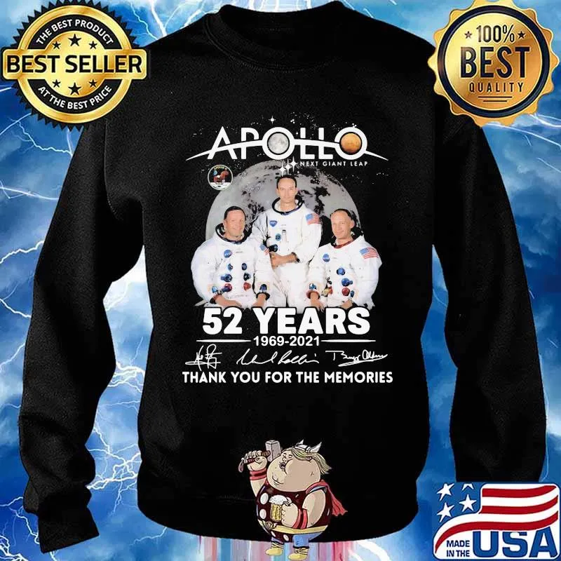 Apollo 52 Years Of 1969 2021 Thank You For The Memories Signature Shirt Sweater