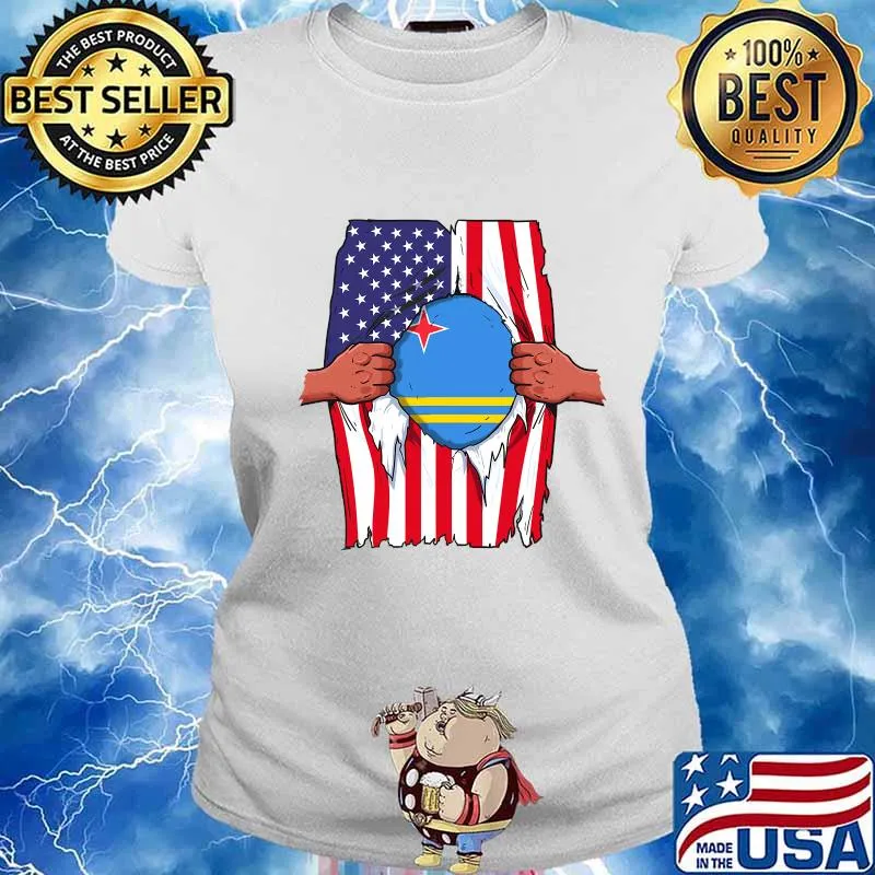 Aruba Flag Blood Inside Me Home Pride Aruban American Shirt Ladies tee