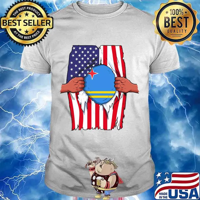 Aruba Flag Blood Inside Me Home Pride Aruban American Shirt
