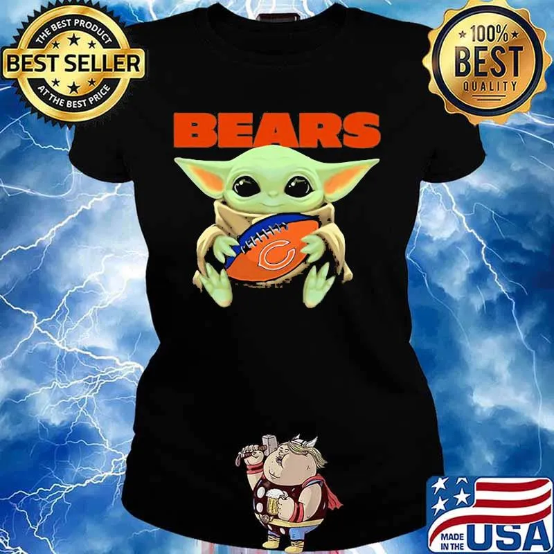 Baby Yoda Loves The Chicago Bears Star Wars Shirt Ladies tee