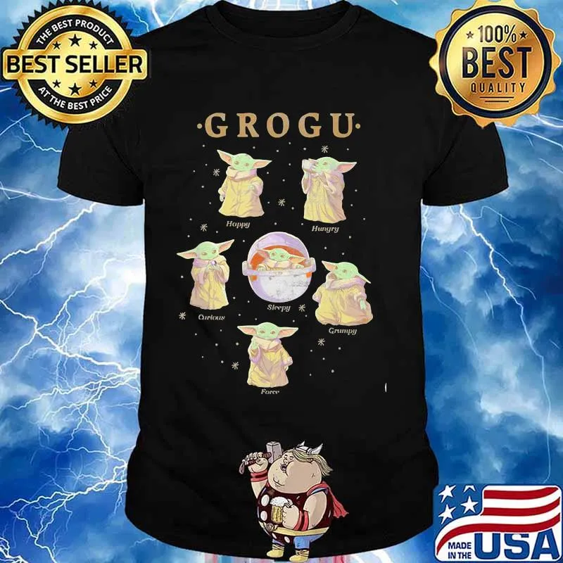 Baby Yoda Star Wars Grogy Hungry Happy Sleepy Grumpy Shirt