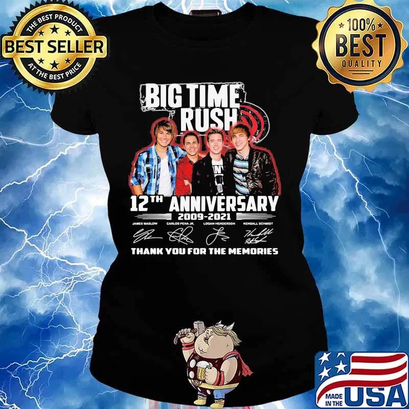 Big Time Rush 12th Anniversary 2009 2021 Signature Thank You For The Memories Shirt Ladies tee
