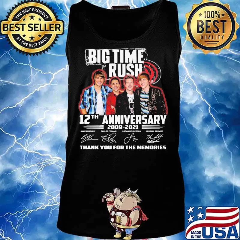 Big Time Rush 12th Anniversary 2009 2021 Signature Thank You For The Memories Shirt Tank top