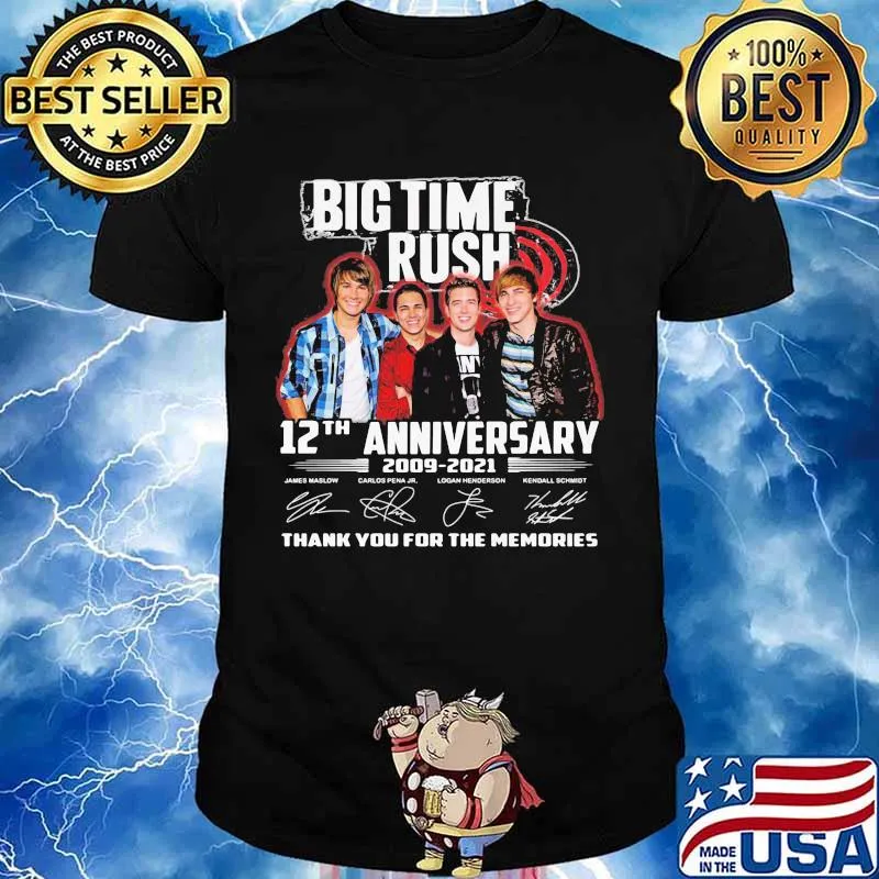 Big Time Rush 12th Anniversary 2009 2021 Signature Thank You For The Memories Shirt