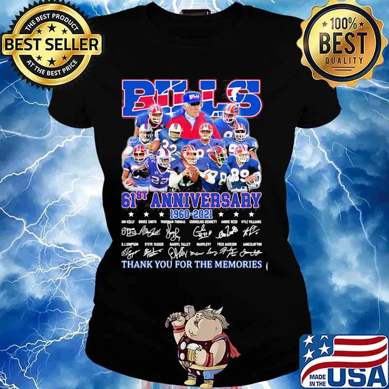 Bills 61st Anniversary 1960 2021 Thank You For The Memories Signature Shirt Ladies tee