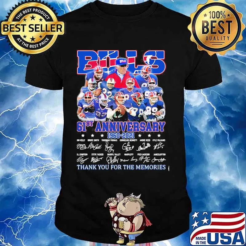 Bills 61st Anniversary 1960 2021 Thank You For The Memories Signature Shirt