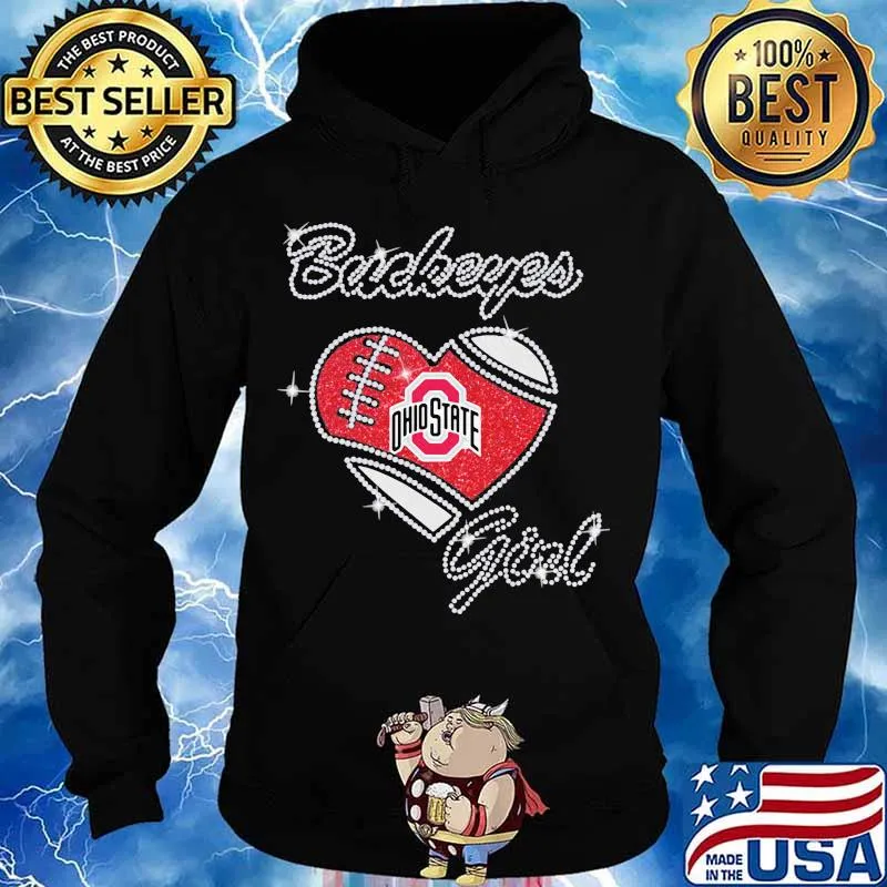 Buckeyes Girl Love Ohio State Football Heart Shirt Hoodie