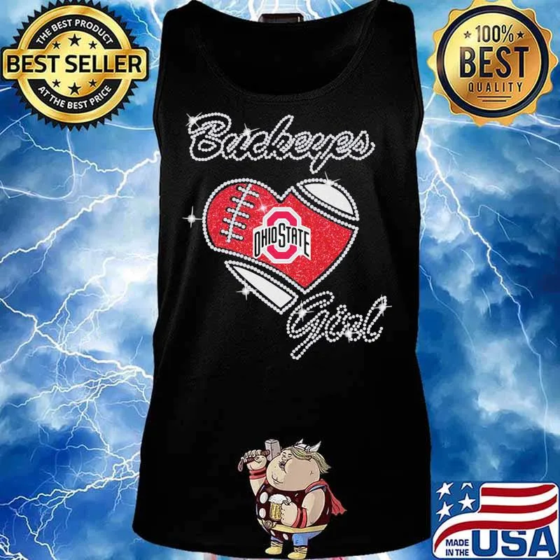 Buckeyes Girl Love Ohio State Football Heart Shirt Tank top
