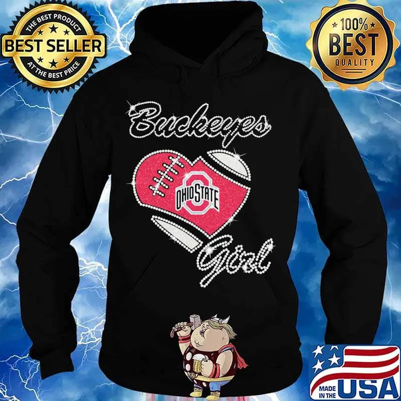 Buckeyes Girl Ohiostate Heart Daimond Shirt Hoodie