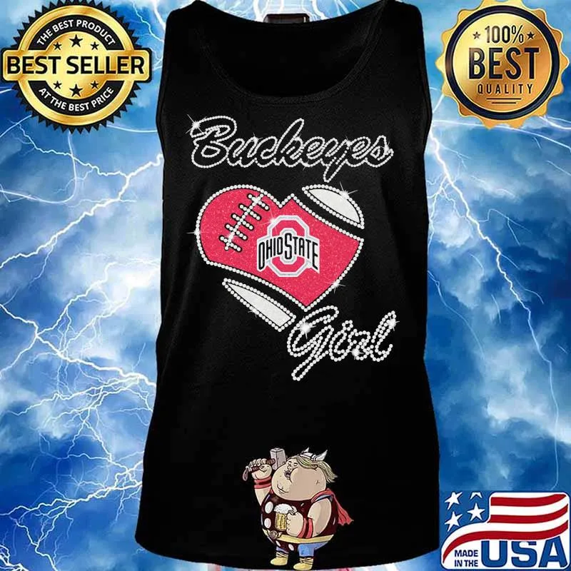Buckeyes Girl Ohiostate Heart Daimond Shirt Tank top