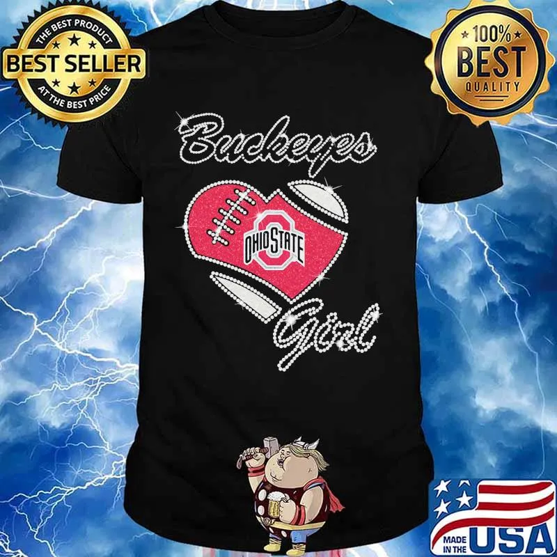 Buckeyes Girl Ohiostate Heart Daimond Shirt