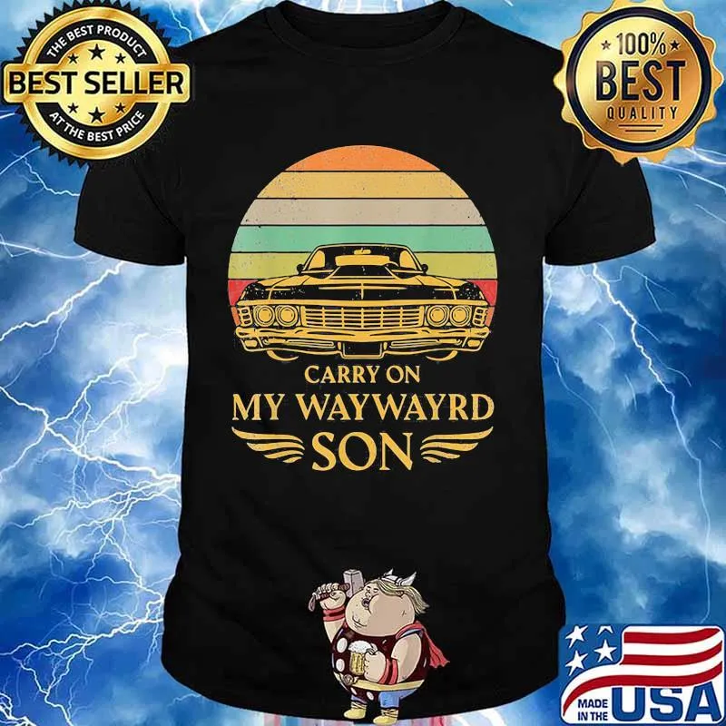 Carry On My Waywayrd Son Car Vintage Sunset Shirt