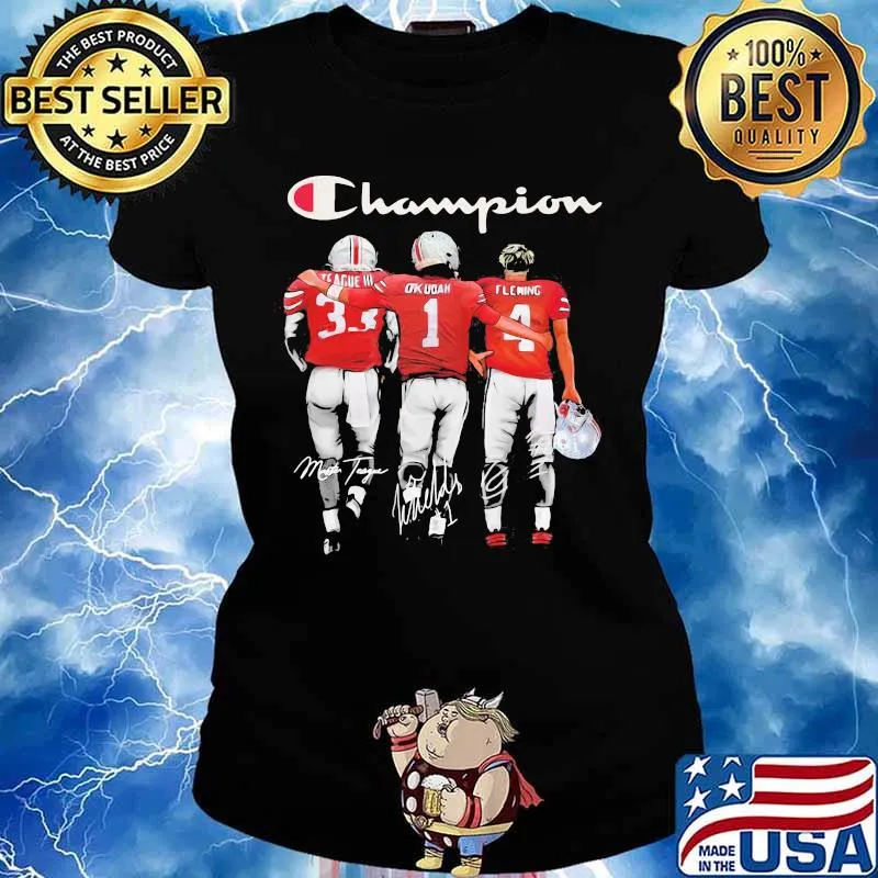 Champion Buckeyes Team Football Signature Shirt Ladies tee