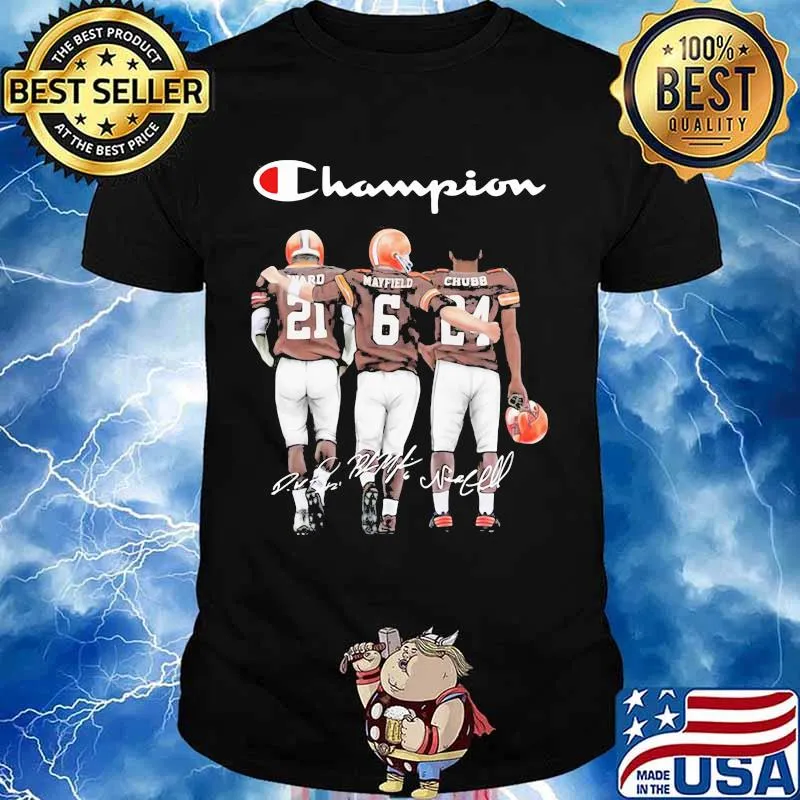 Champion Cleveland Browns Nick Chubb Baker Mayfield Signature Football Shirt