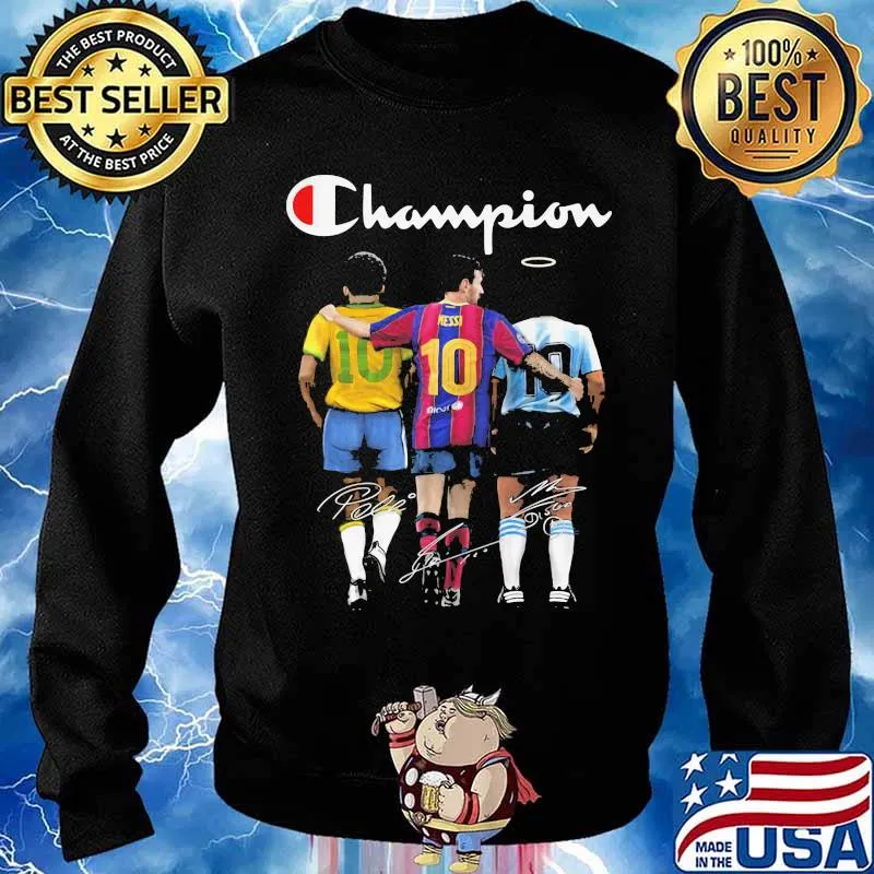 Champion Lionel Messi Pelé Diego Armando Maradona Football Shirt Sweater
