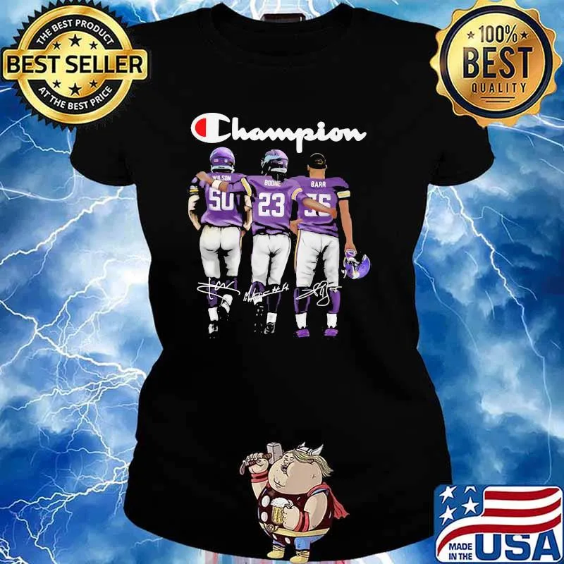 Champion Minnesota Vikings Football Signature Barr Shirt Ladies tee