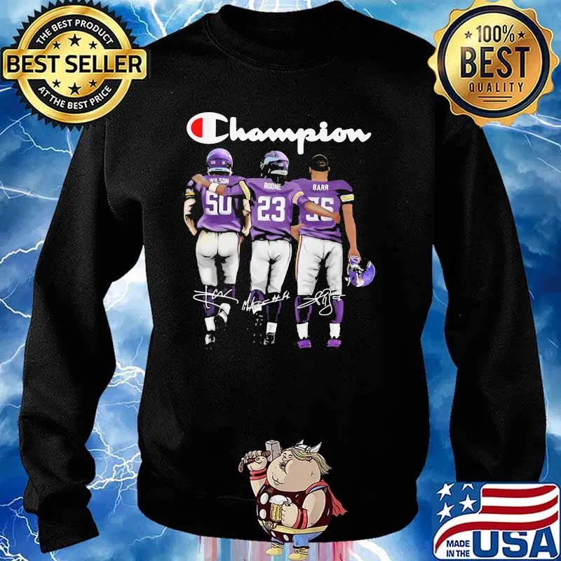 Champion Minnesota Vikings Football Signature Barr Shirt Sweater