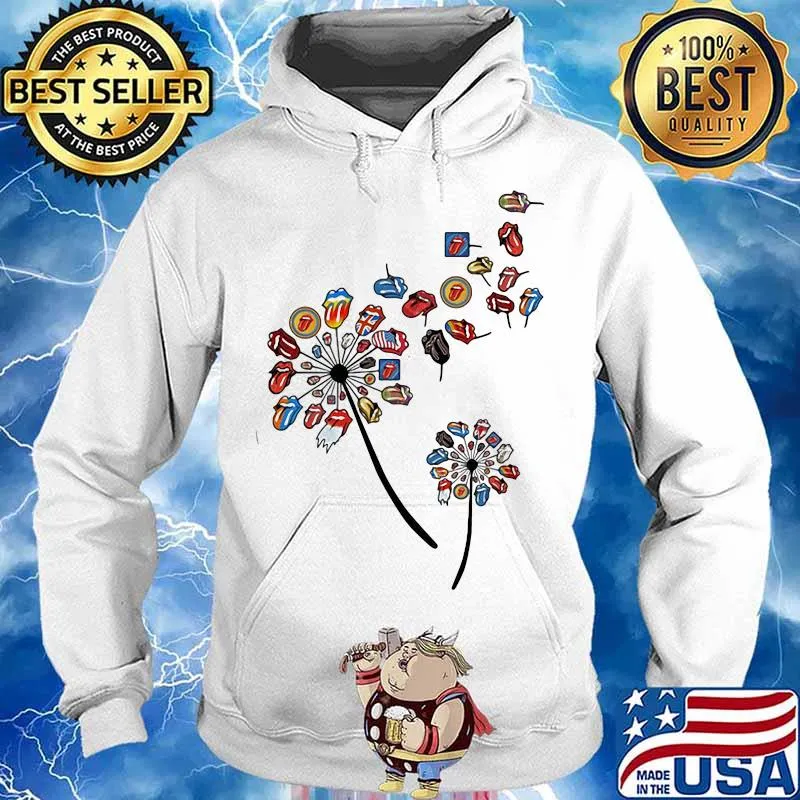 Dandelion Rock And Roll Rolling Stone Lips Shirt Hoodie