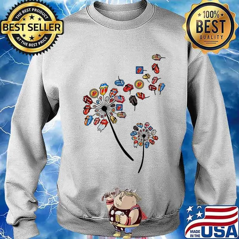 Dandelion Rock And Roll Rolling Stone Lips Shirt Sweater