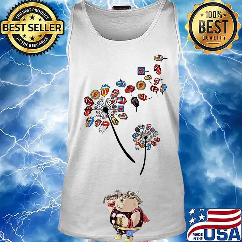 Dandelion Rock And Roll Rolling Stone Lips Shirt Tank top