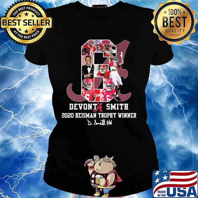 Devonta Smith 2020 Heiman Trophy Winner Signature Shirt Ladies tee