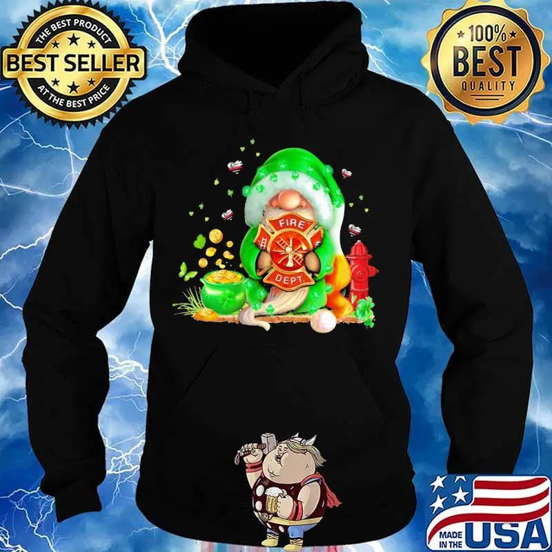 Gnome Patrick Day Firefighter Xmas Shirt Hoodie