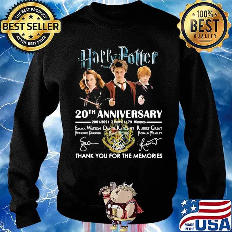 Harry Potter 20th Anniversary 2001 2021 Thank You For The Memories Signature Shirt Sweater