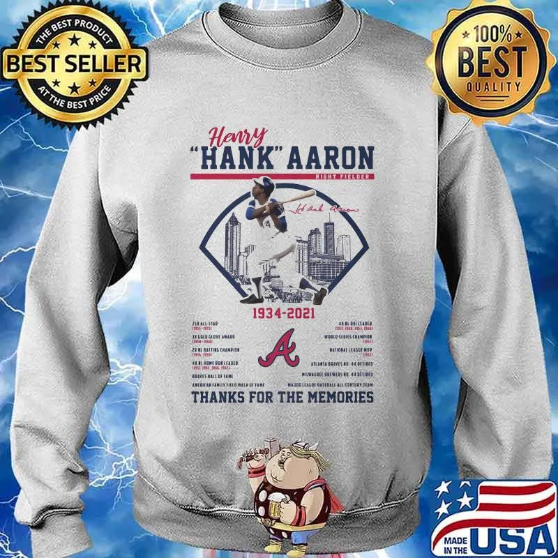 Herry Hank Aaron Right Fielder 1934 2021 Thank You For The Memories Chiefs Shirt Sweater