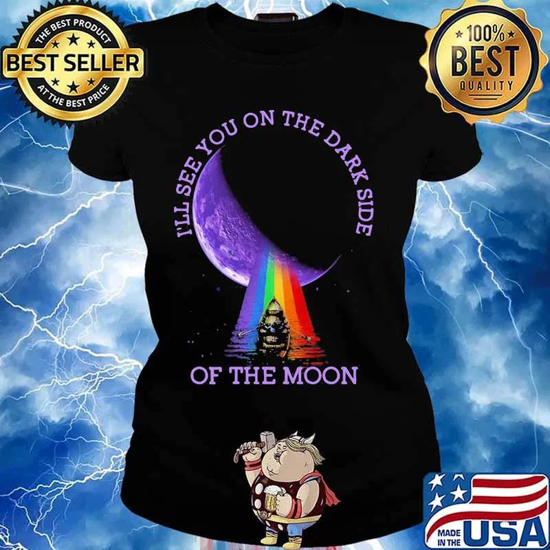 I’ll See You On The Dark Side Of The Moon Rainbow Lgbt Shirt Ladies tee