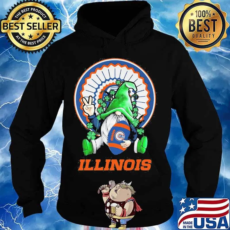 Illinois Football Gnome Patrick’s Day Shirt Hoodie