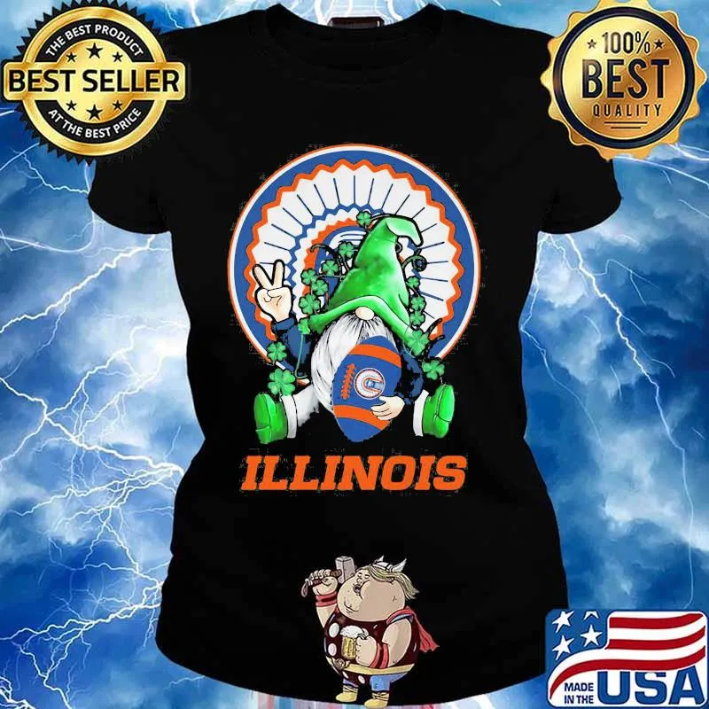 Illinois Football Gnome Patrick’s Day Shirt Ladies tee