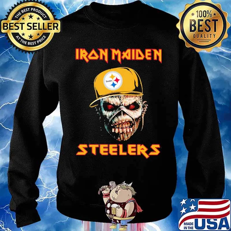 Iron Maiden Wear Hat Logo Steelers Football Shirt Sweater