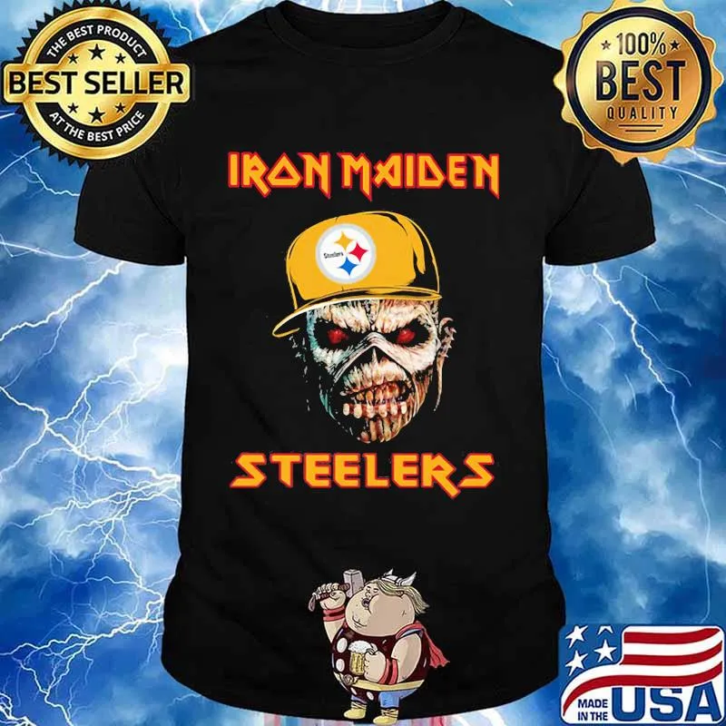 Iron Maiden Wear Hat Logo Steelers Football Shirt