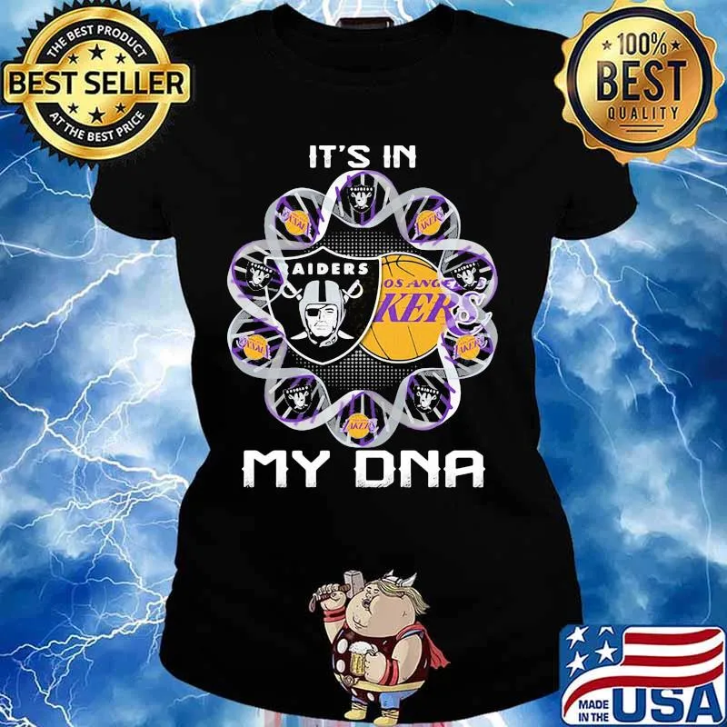 It’s In My Dna Raiders And Los Angeles Lakers Team Football Shirt Ladies tee
