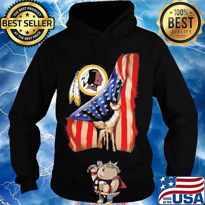 Logo Team Football Redskins American Flag Shirt Hoodie