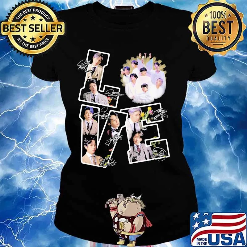 Love Bts Band Music Signature Shirt Ladies tee