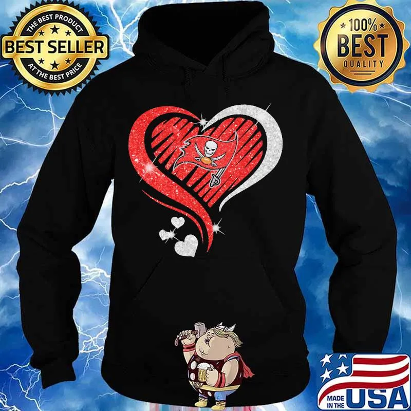 Love Heart Diamond Tampa Bay Buccaneers Football Shirt Hoodie