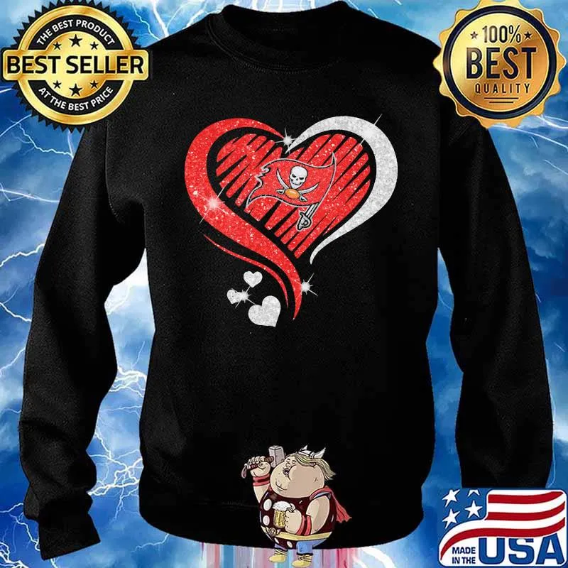 Love Heart Diamond Tampa Bay Buccaneers Football Shirt Sweater