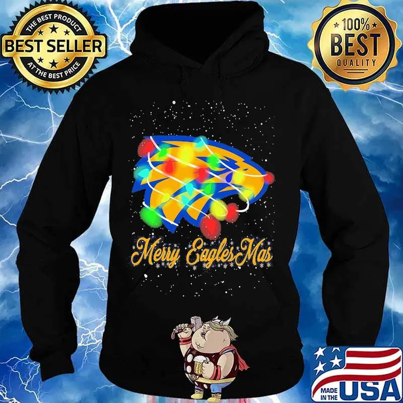 Merry Eagles Mar Lights Christmas Shirt Hoodie
