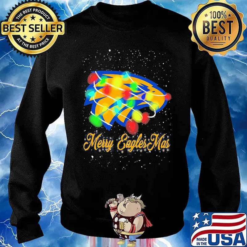 Merry Eagles Mar Lights Christmas Shirt Sweater