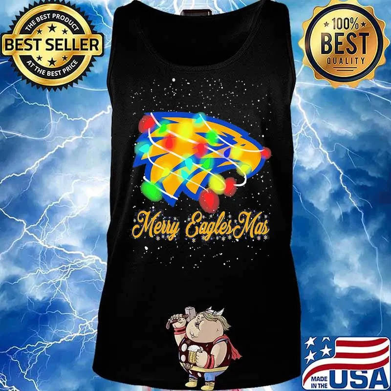 Merry Eagles Mar Lights Christmas Shirt Tank top