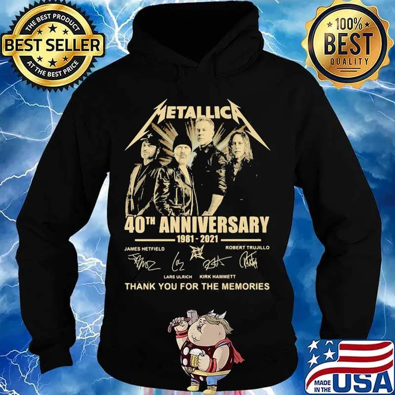 Metallic 40th Anniversary 1981 2021 Thank You For The Memories Signature Shirt Hoodie