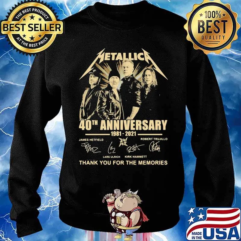 Metallic 40th Anniversary 1981 2021 Thank You For The Memories Signature Shirt Sweater