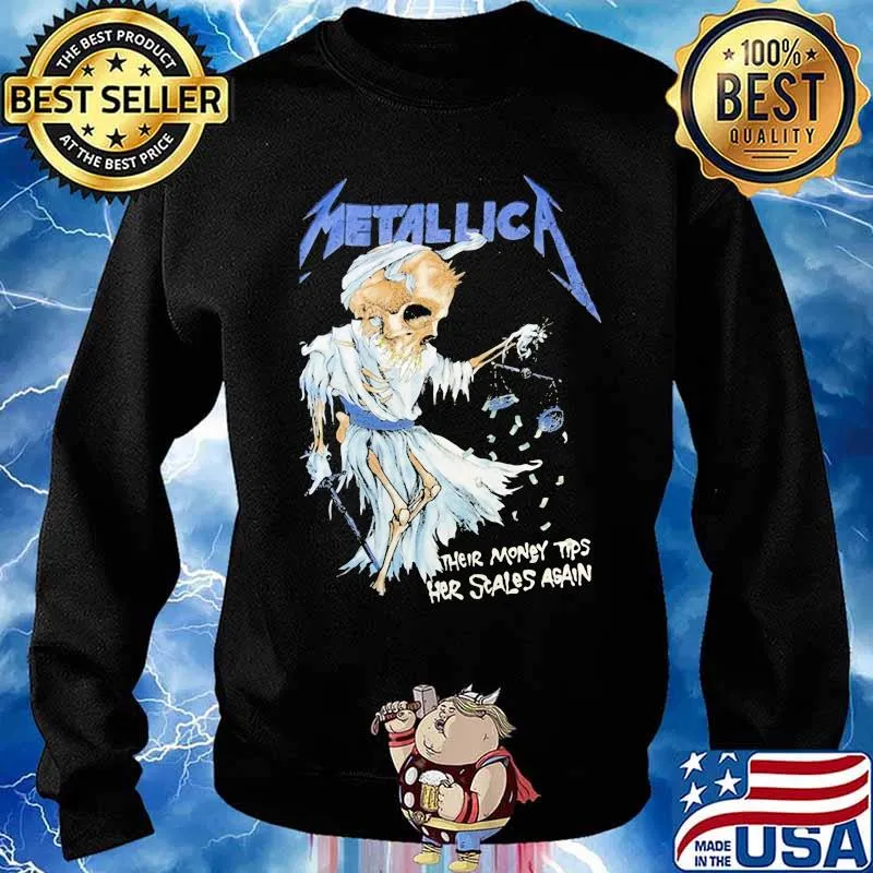 Metallic Their Money Tips Her Stales Again Shirt Sweater
