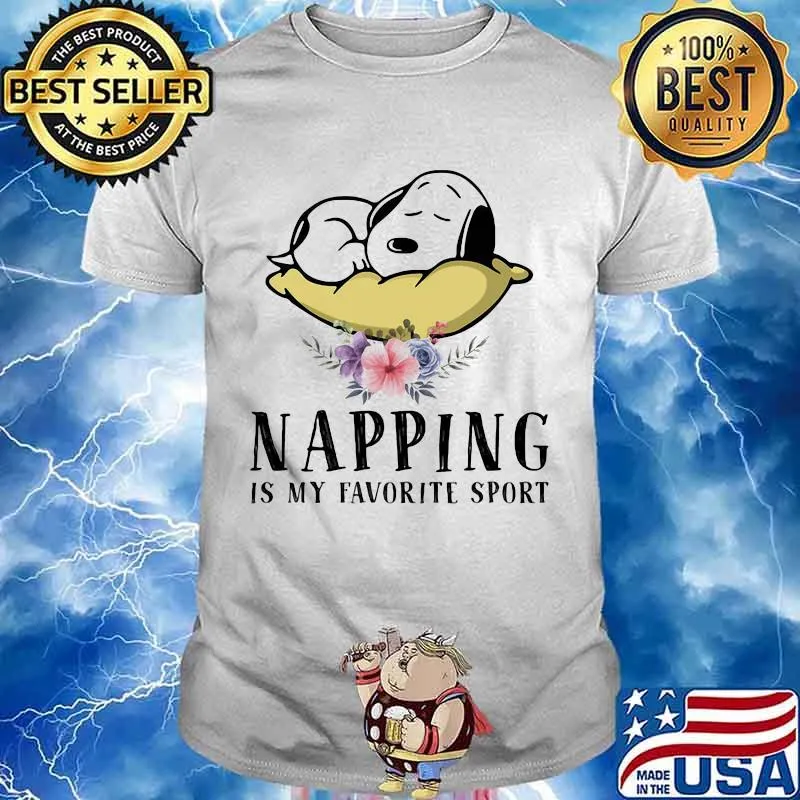 Napping Is My Favorite Sport Snoopy Sleep Flower Shirt Unisex