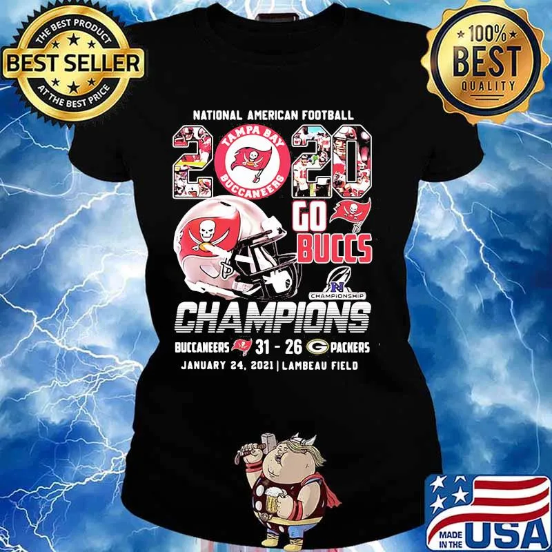 National American Football 2020 Tampa Bay Buccaneers Go Buccs Champions Shirt Ladies tee