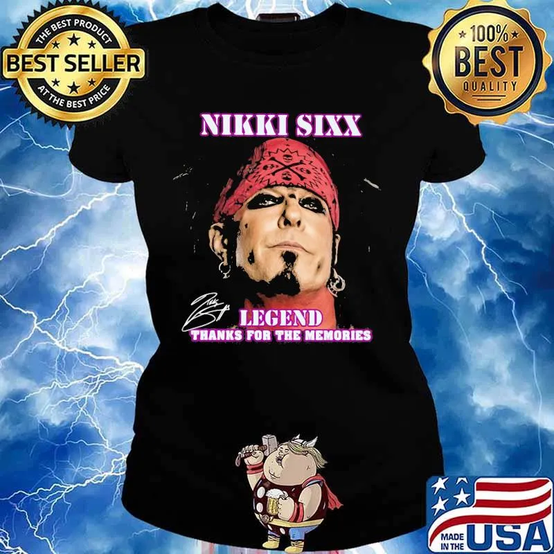 Nikki Sixx Legend Thanks For The Memories Signature Shirt Ladies tee