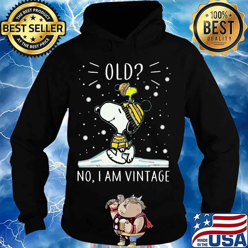 Old No I Am Vintage Snoopy And Woodstock Merry Christmas Shirt Hoodie