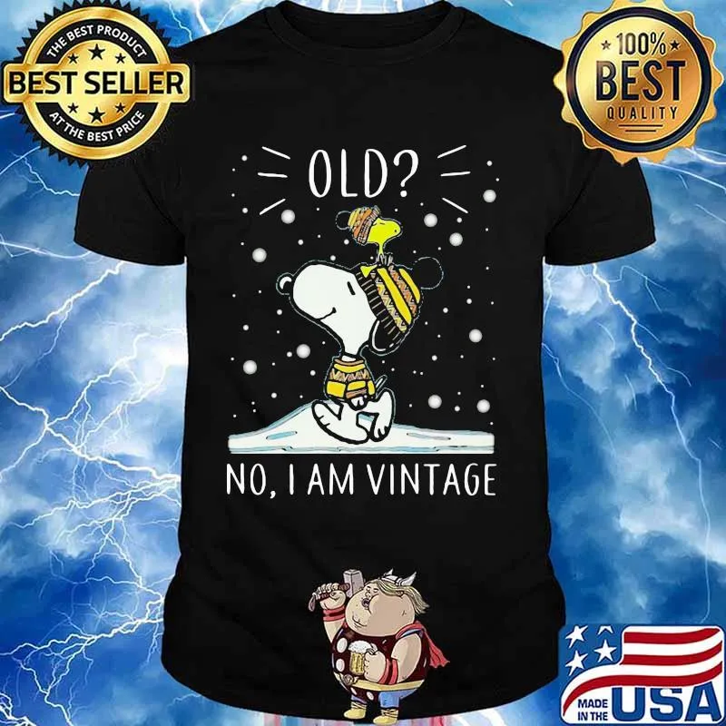 Old No I Am Vintage Snoopy And Woodstock Merry Christmas Shirt