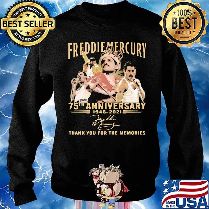 Preddiemercury 75th Anniversary 1946 2021 Thnak You For The Memories Signature Shirt Sweater